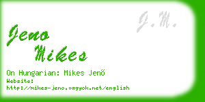 jeno mikes business card